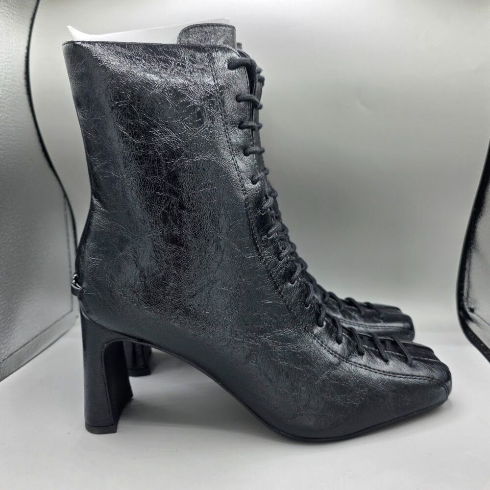 Circus by Sam Edelman Black Lace-Up Combat Moto Boots